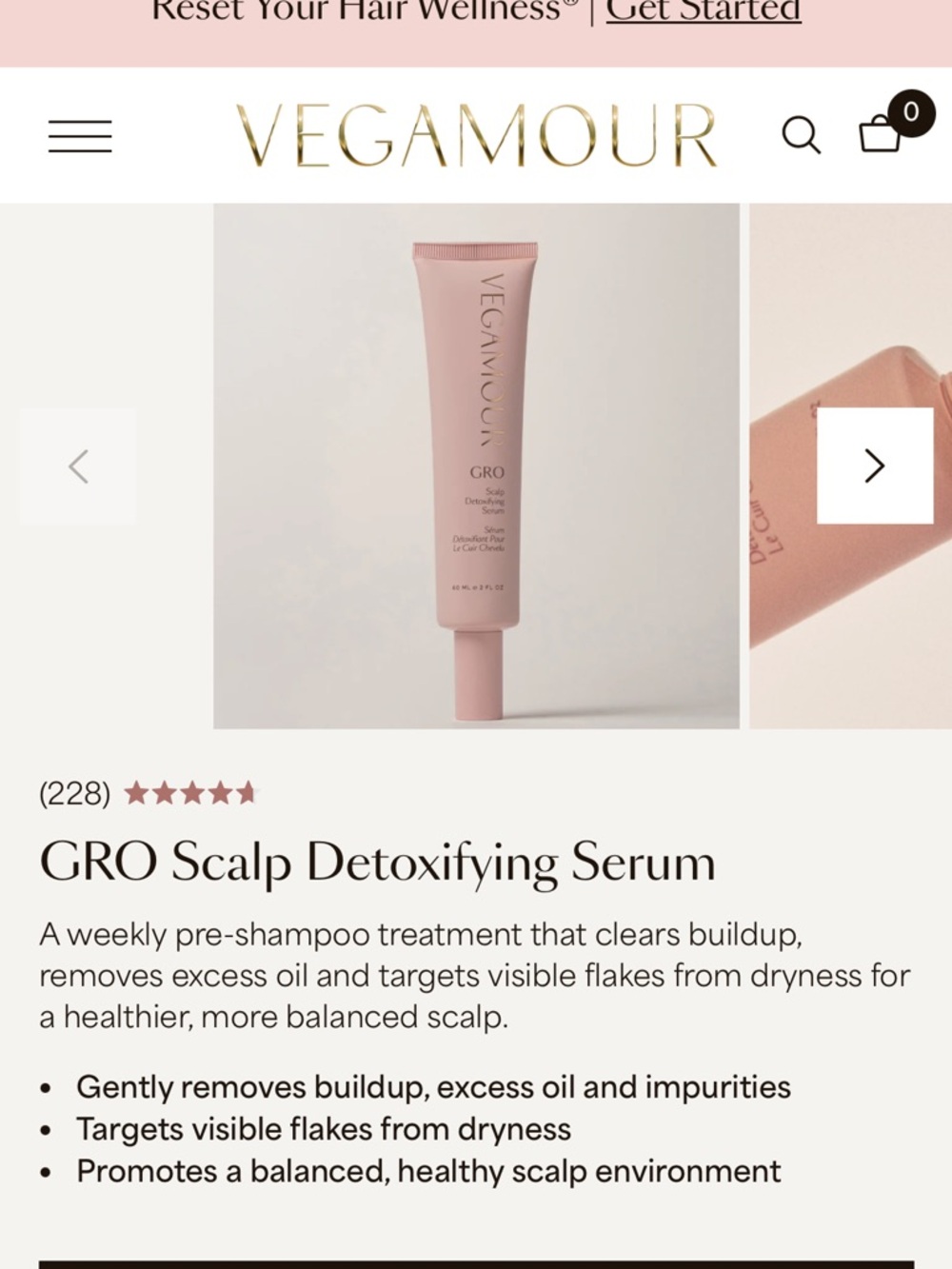 Vegamour GRO Scalp Detoxifying Serum NEW